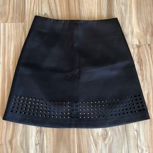 TOPSHOP mini skirt in black size 6, square cut out detail